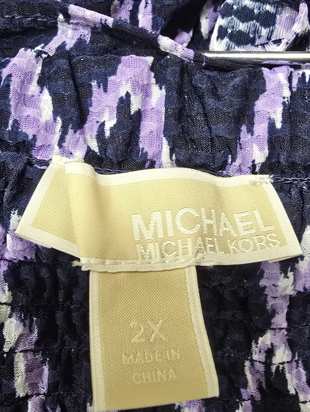 Michael Kors women plus size 2X Smock waist 3 Tie Ikat Skirt Layer boho - Picture 8 of 9